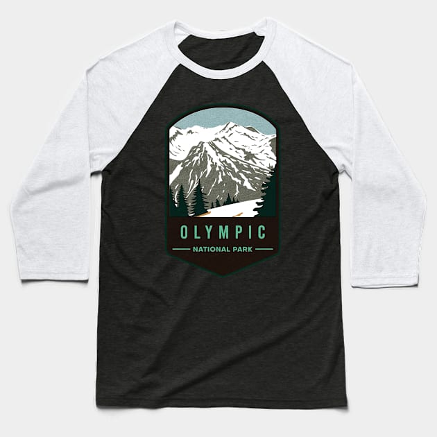 Olympic National Park Baseball T-Shirt by JordanHolmes